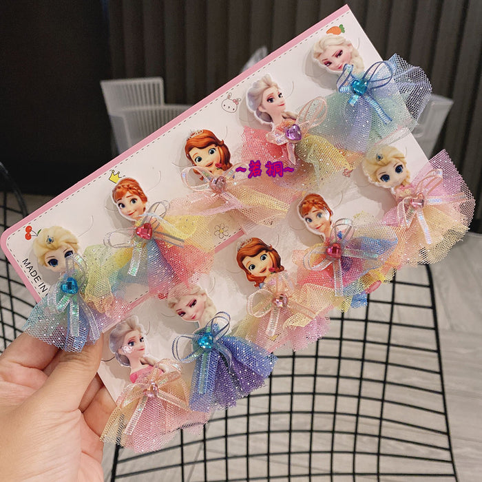 Wholesale hairpin acrylic children hairpin princess bow 10pcs JDC-HC-RuoTong002