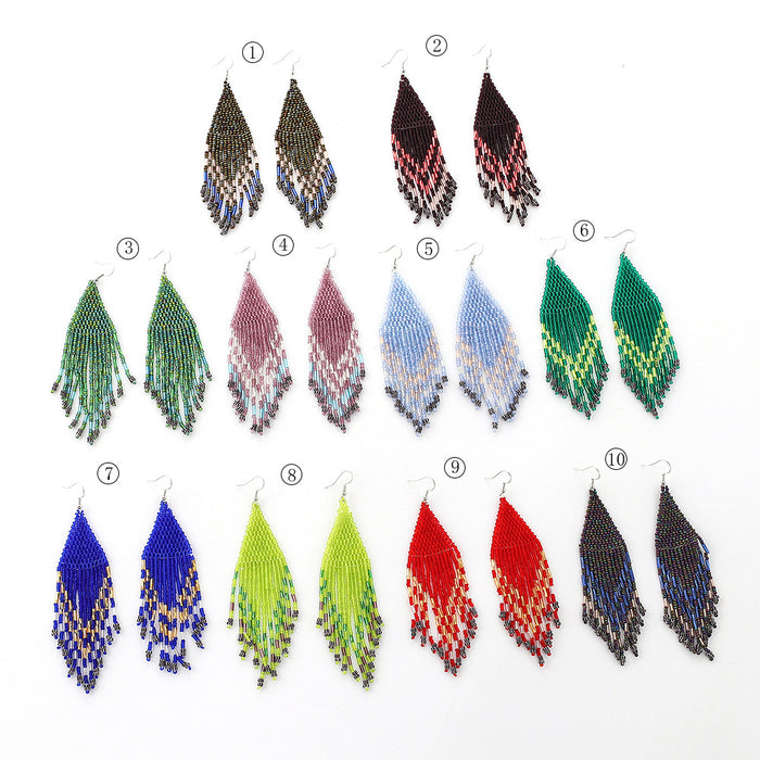 Wholesale Boho Beads Tassel Earrings JDC-ES-YuanQ007
