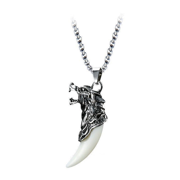 Wholesale Necklace Alloy Wolf Tooth Pendant Men Necklace JDC-NE-JiSha004
