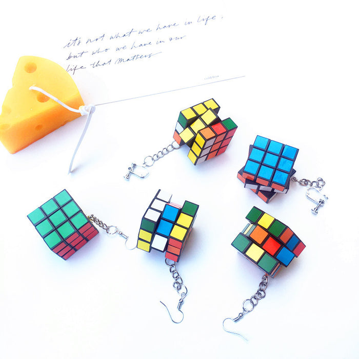 Wholesale Earrings Plastic Children's Cube Punk MOQ≥2 JDC-ES-Chouteng011