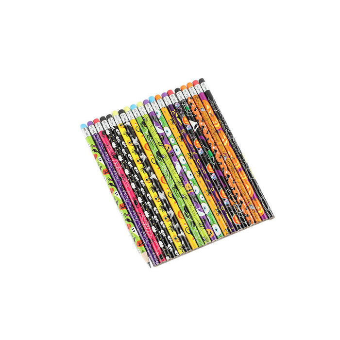 Wholesale Pencil Basswood Halloween Rubber Ruler Sticker Stationery Set MOQ≥12 JDC-PC-Bam001