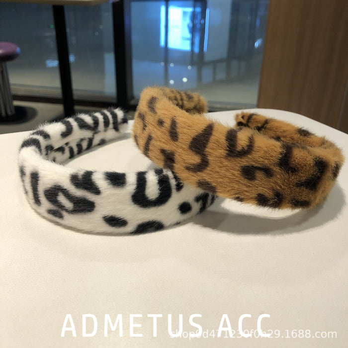 Wholesale Leopard Print Headband Plush MOQ≥2 JDC-HD-RuiChong004