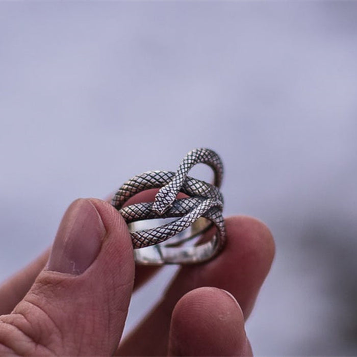 Wholesale Vintage Silver Plated Snake Unisex Ring JDC-RS-CaoS069