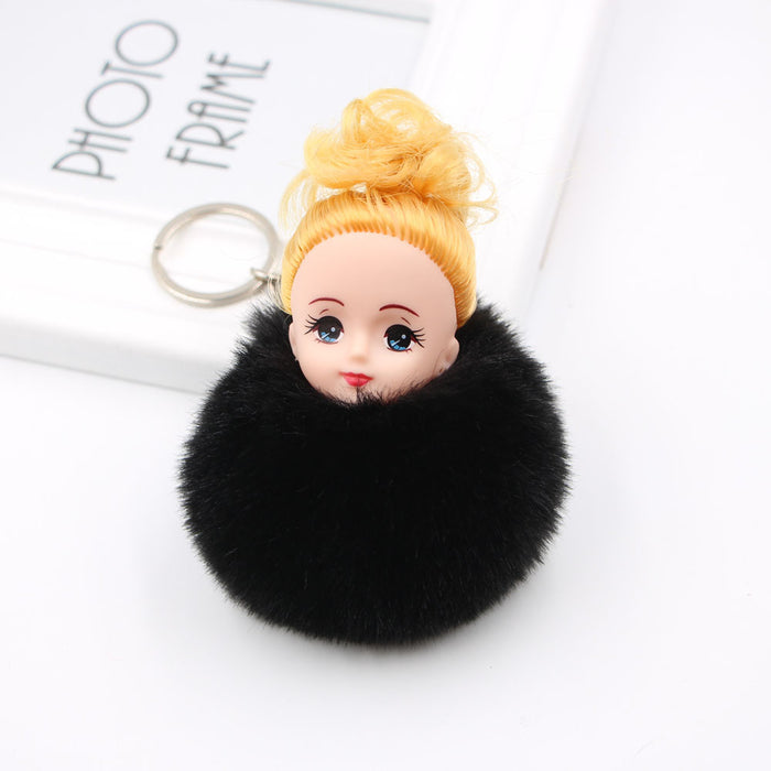 Jewelry WholesaleWholesale cute girl barbie fur ball keychain JDC-KC-Zuge067 Keychains 祖格 %variant_option1% %variant_option2% %variant_option3%  Factory Price JoyasDeChina Joyas De China