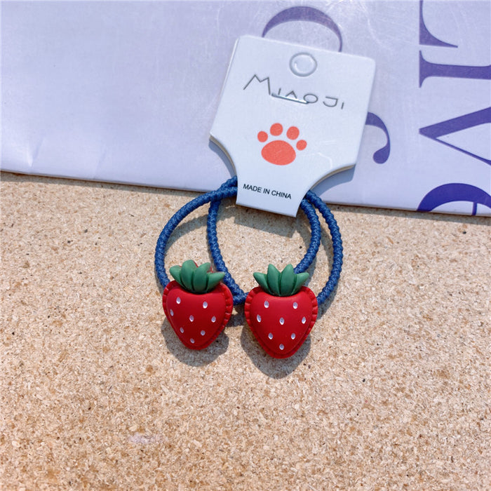 Wholesale Hair Scrunchies Fruit hair ring rubber band vegetable hair rope JDC-HS-AnZhe004