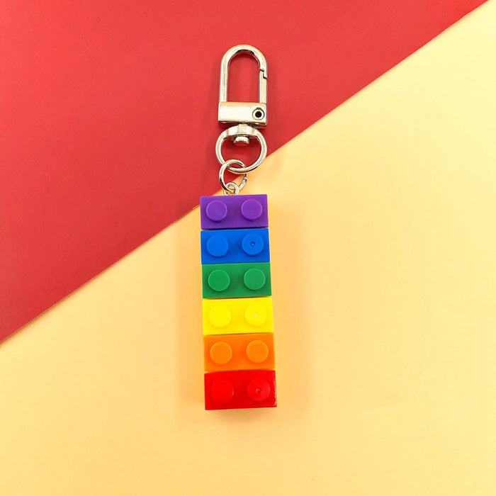 Wholesale LGBT Rainbow Building Blocks Acrylic Keychain MOQ≥2 JDC-KC-YChen002