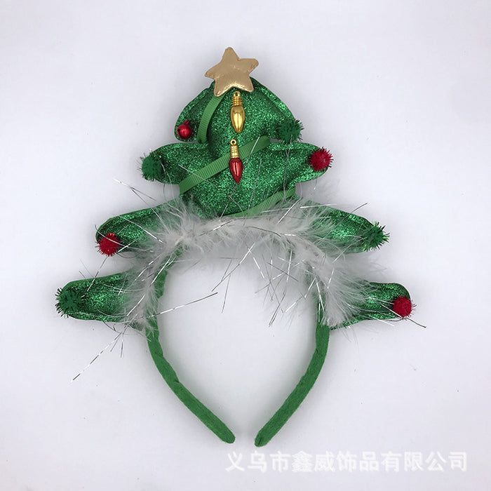 Wholesale Headband Fabric Christmas Tree Plush 3D JDC-HD-XinW004