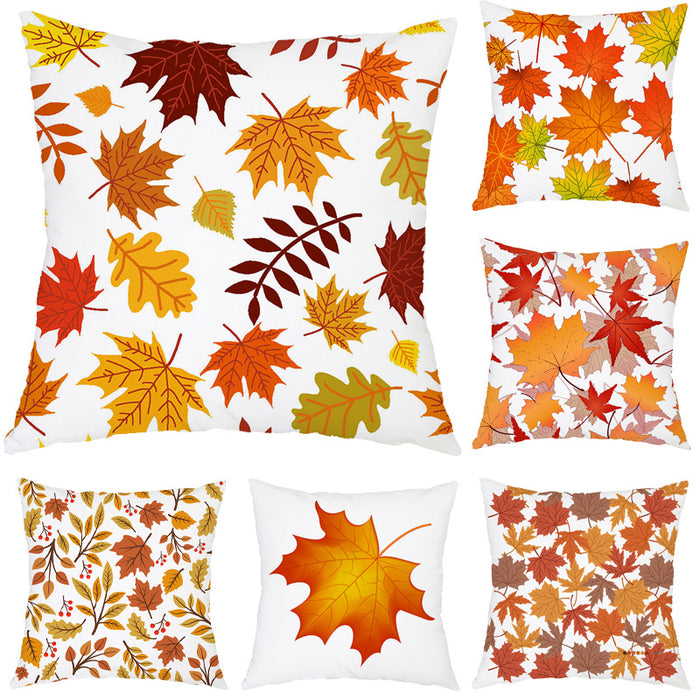 Wholesale Pillowcase Flannel Print Pastoral Maple Leaf Without Pillow MOQ≥2 JDC-PW-MuX003