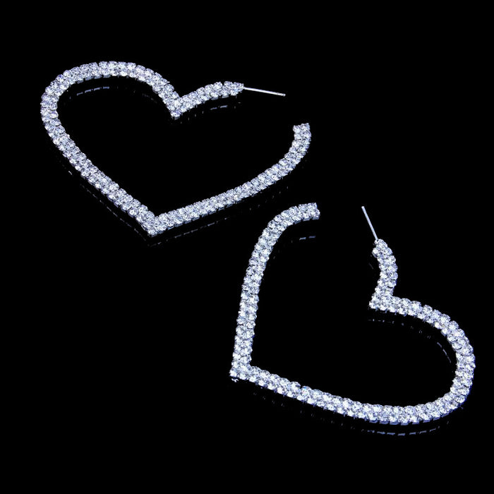 Pendientes de aro de diamantes de corazón hueco al por mayor JDC-ES-Xins011