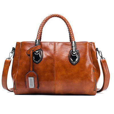 Wholesale Shoulder Bag PU Oil Wax Soft Leather JDC-SD-Hengshu004