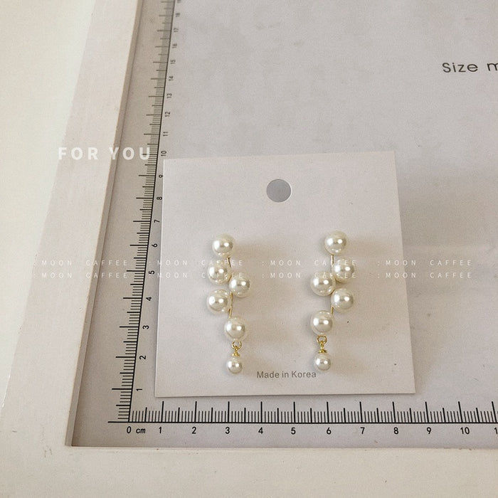 Jewelry WholesaleWholesale layered pearl tassel earrings S925 silver needle JDC-ES-JiaJ011 Earrings 嘉静 %variant_option1% %variant_option2% %variant_option3%  Factory Price JoyasDeChina Joyas De China