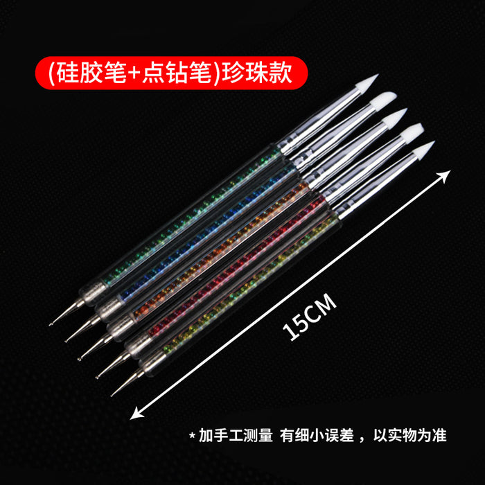Wholesale Double Head Silicone Pen Nail Art Pen Spot Drill Pen 5pcs/Pack MOQ≥3 JDC-BP-YongX003