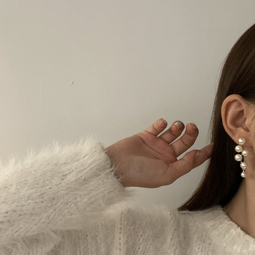 Jewelry WholesaleWholesale layered pearl tassel earrings S925 silver needle JDC-ES-JiaJ011 Earrings 嘉静 %variant_option1% %variant_option2% %variant_option3%  Factory Price JoyasDeChina Joyas De China