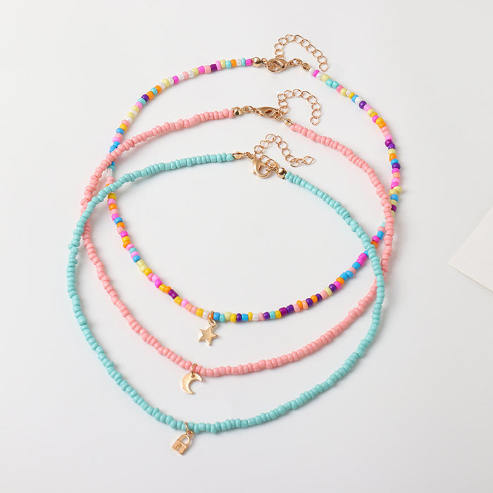 Bijoux de mode en alliage en gros petites perles de couleur de bonbons frais JDC-NE-E324