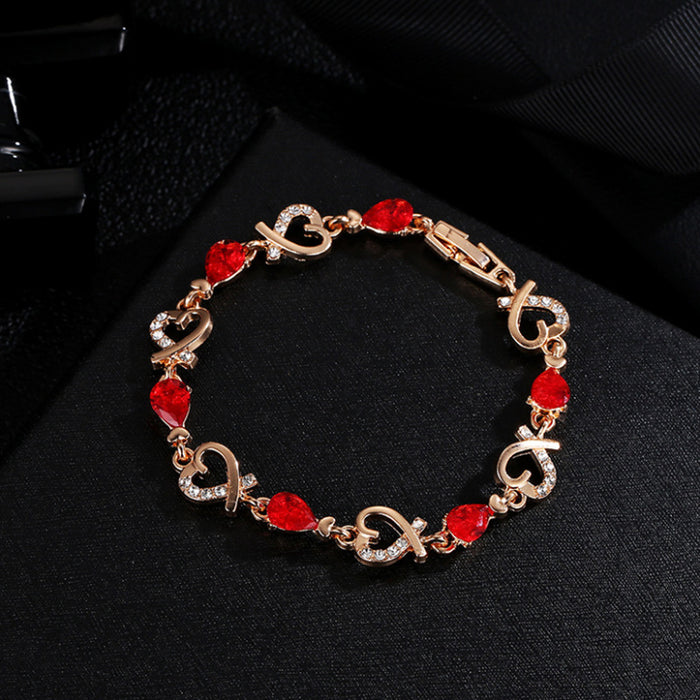 Wholesale Bracelet Alloy Heart Openwork Diamond Ladies JDC-BT-XingLan006