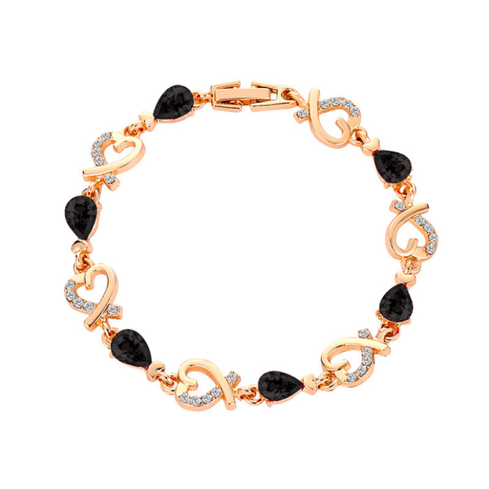 Wholesale Bracelet Alloy Heart Openwork Diamond Ladies JDC-BT-XingLan006