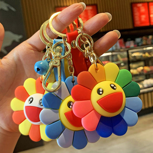 Jewelry WholesaleWholesale colorful sunflower keychain cute practical schoolbag couple JDC-KC-BXin002 Keychains 奔鑫 %variant_option1% %variant_option2% %variant_option3%  Factory Price JoyasDeChina Joyas De China