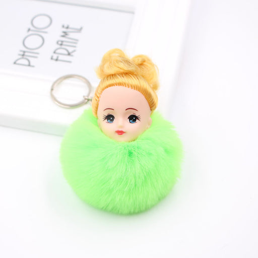 Jewelry WholesaleWholesale cute girl barbie fur ball keychain JDC-KC-Zuge066 Keychains 祖格 %variant_option1% %variant_option2% %variant_option3%  Factory Price JoyasDeChina Joyas De China