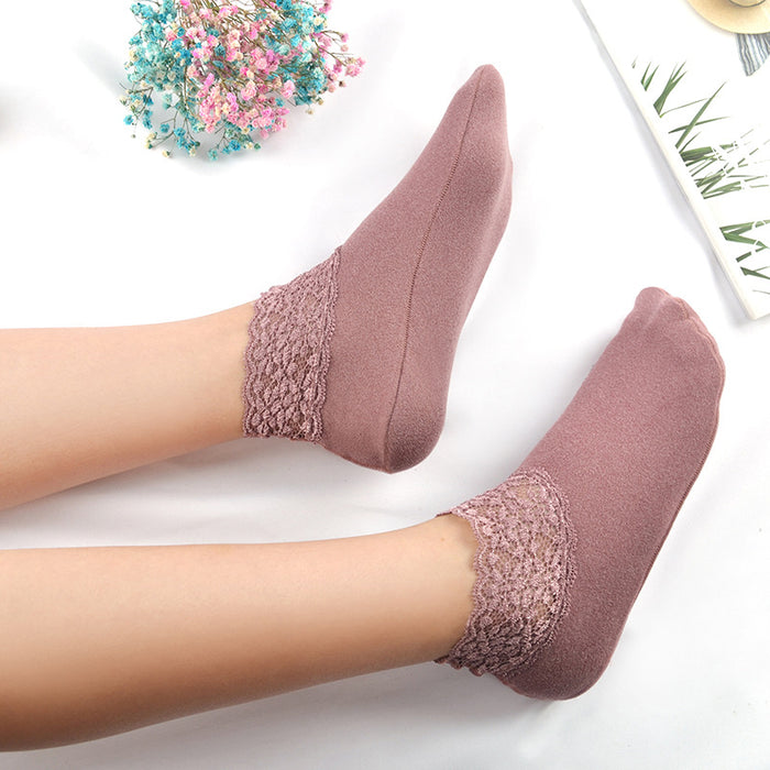 Wholesale Socks Polyester Lace Middle Tube Thickened To Keep Warm JDC-SK-LiSheng001