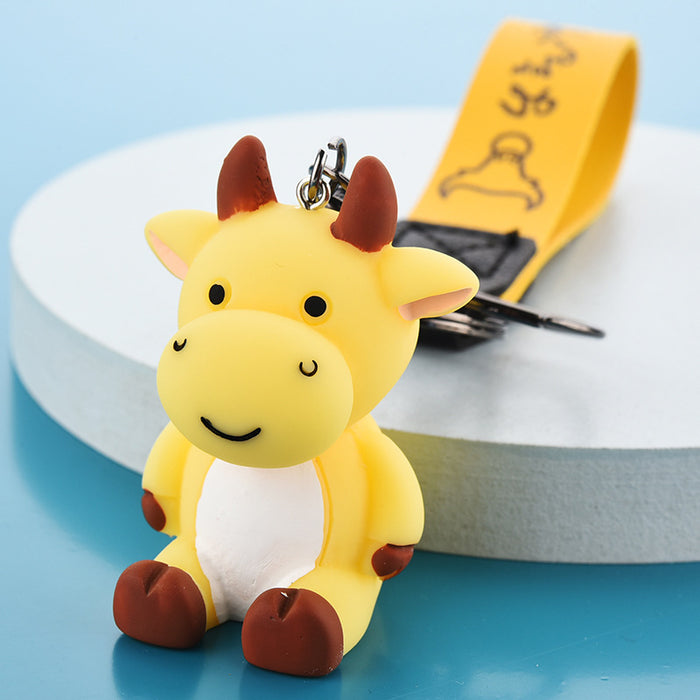 Wholesale Keychains PVC Hardware Cartoon Cute Cow(M) JDC-KC-WAN051