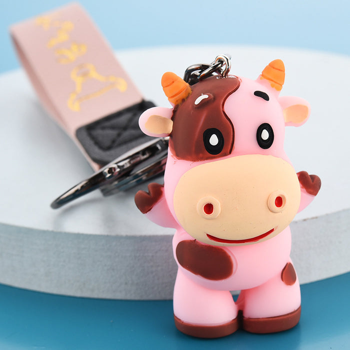 Wholesale Keychains PVC Hardware Cartoon Cute Cow(M) JDC-KC-WAN052