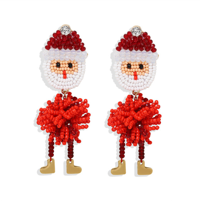 Wholesale Earrings Resin Rice Beads Christmas Elk Snowman Santa Claus JDC-ES-V050