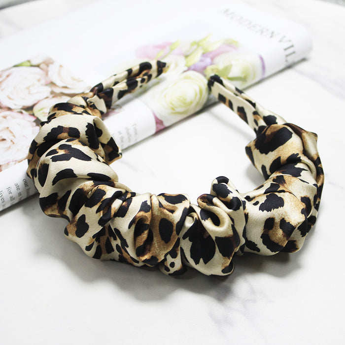 Wholesale Vintage Leopard Print Pleated Headband JDC-HD-Lizhen003