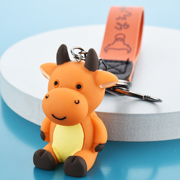 Keychains al por mayor PVC Hardware Cartoon Cute Cow (M) JDC-KC-WAN051