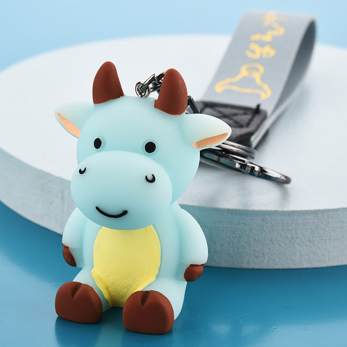 Wholesale Keychains PVC Hardware Cartoon Cute Cow(M) JDC-KC-WAN051