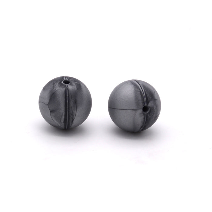 Cuentas de bola de silicona de bricolaje al por mayor de 15 mm Camship Beads Accesorios de cadena anti-DROP MoQ≥100 JDC-DIY-HES001