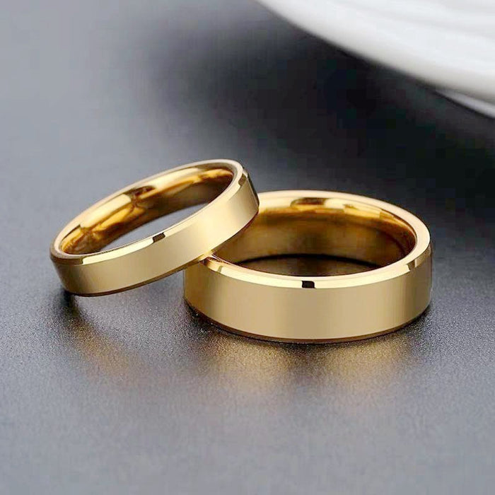 Wholesale Rings Stainless Steel 18K Gold Glossy Couple JDC-RS-DingC026