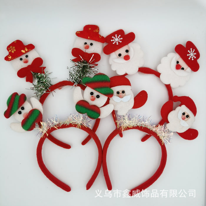 Wholesale Headband Fabric Christmas Snowman Santa MOQ≥2 JDC-HD-XinW007