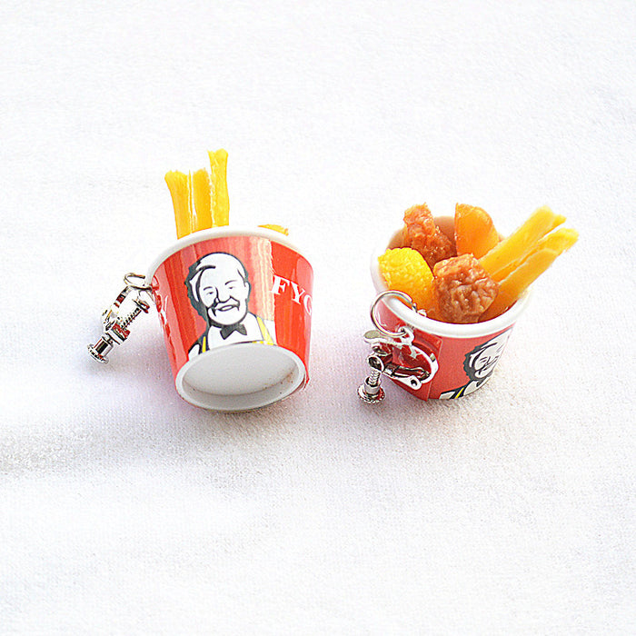 Wholesale Earrings Soft Pottery Fun Family Bucket Package Earrings JDC-ES-Xienuo015