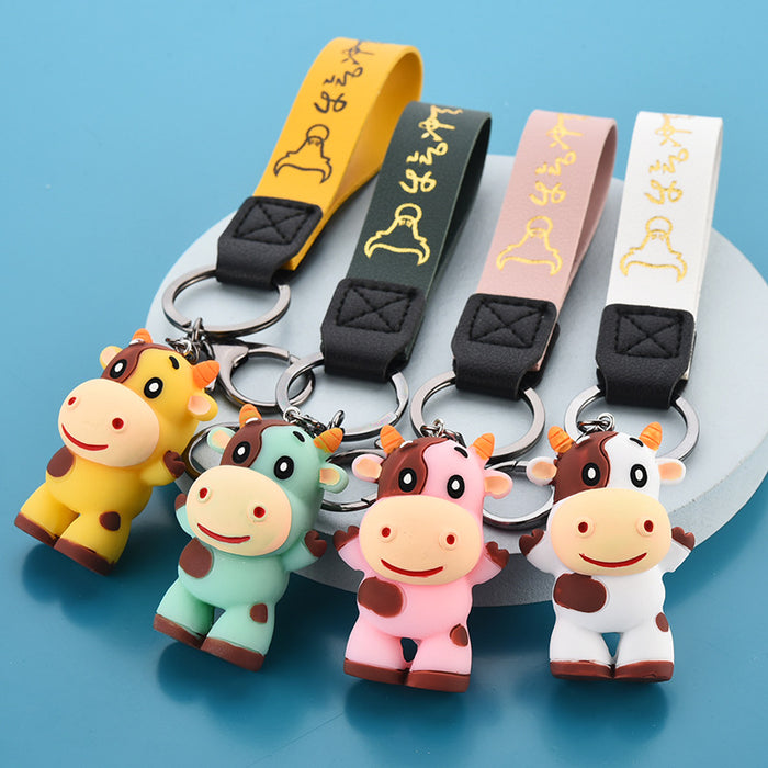Wholesale Keychains PVC Hardware Cartoon Cute Cow(M) JDC-KC-WAN052