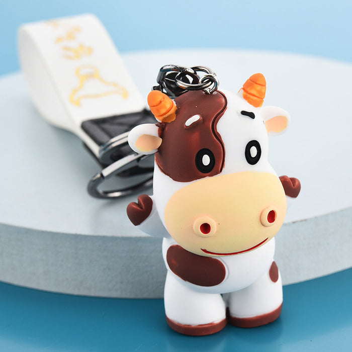 Keychains al por mayor PVC Hardware Cartoon Cute Cow (M) JDC-KC-WAN052