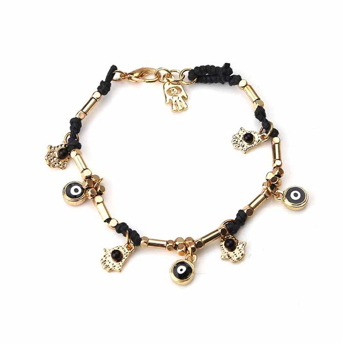 Wholesale woven bracelet Fatima's palm and eye bracelet MOQ≥2 JDC-BT-BaiDing001