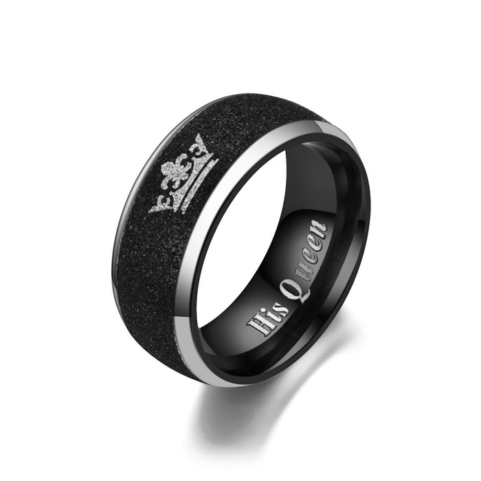 Wholesale Rings Stainless Steel Crown Couple Rings JDC-RS-DingC029