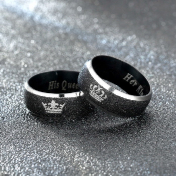 Wholesale Rings Stainless Steel Crown Couple Rings JDC-RS-DingC029
