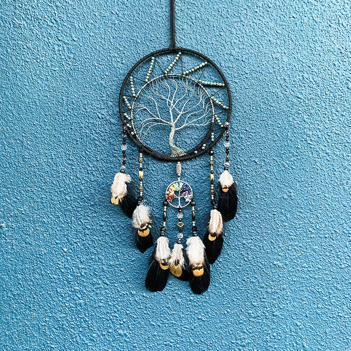 Jewelry WholesaleWholesale Color Tree of Life Feather Iron Ring Dreamcatcher MOQ≥2 JDC-DC-FengH001 Dreamcatcher 丰泓 %variant_option1% %variant_option2% %variant_option3%  Factory Price JoyasDeChina Joyas De China