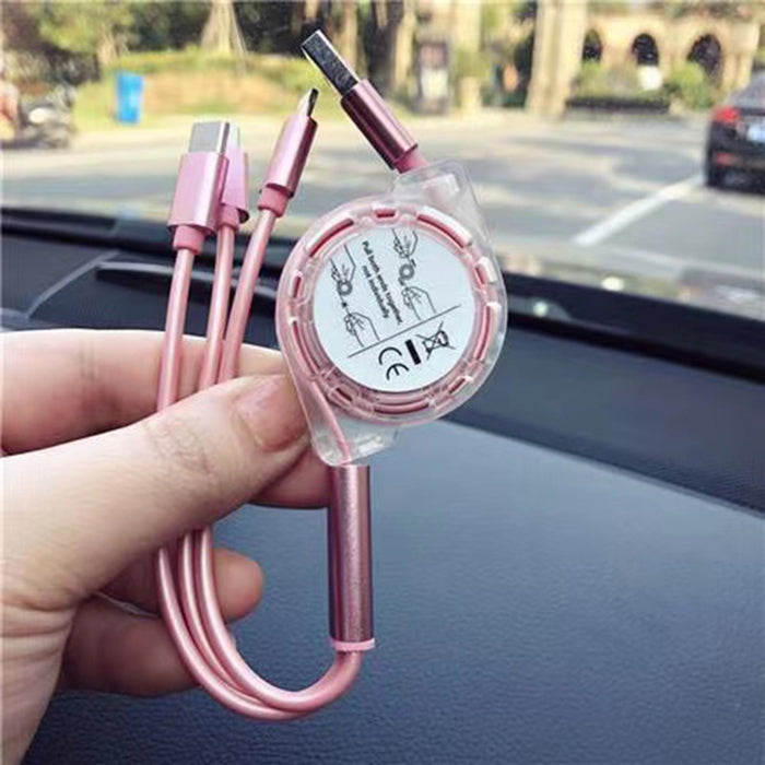 Wholesale Car Accessories 3-in-1 Charge Cable type-c MOQ2 JDC-CA-hyy004