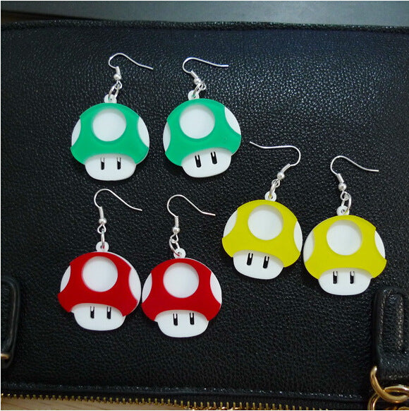 Wholesale Earrings Resin Cute Mushroom Ear Hooks JDC-ES-Xuep088