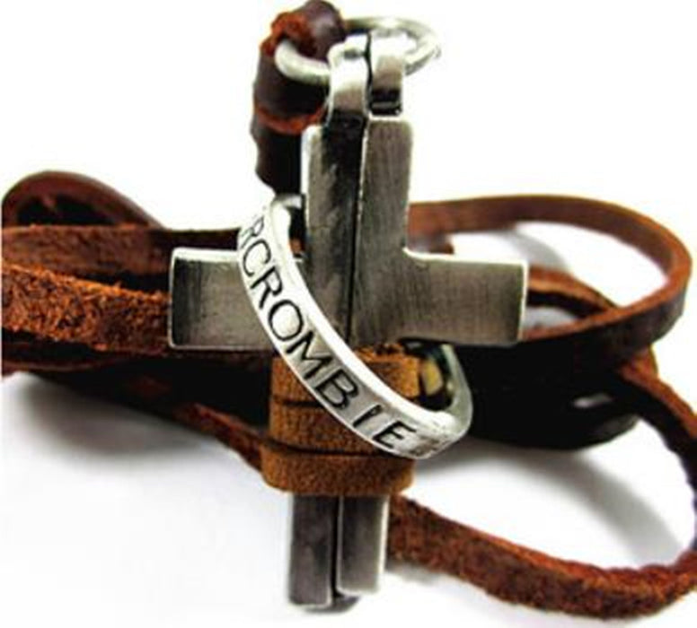 Wholesale Necklaces Alloy Leather Cross MOQ≥2 JDC-NE-HDa004