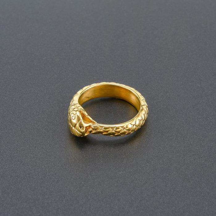 Wholesale Men's Ring Titanium Snake Ring Vintage JDC-RS-YiS003