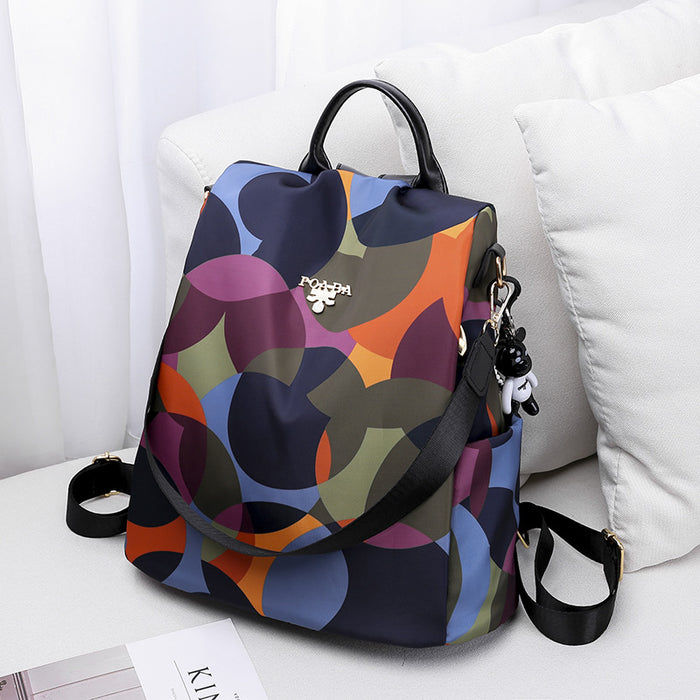 Wholesale backpack nylon large capacity preppy print MOQ≥3 JDC-BP-Chunx001