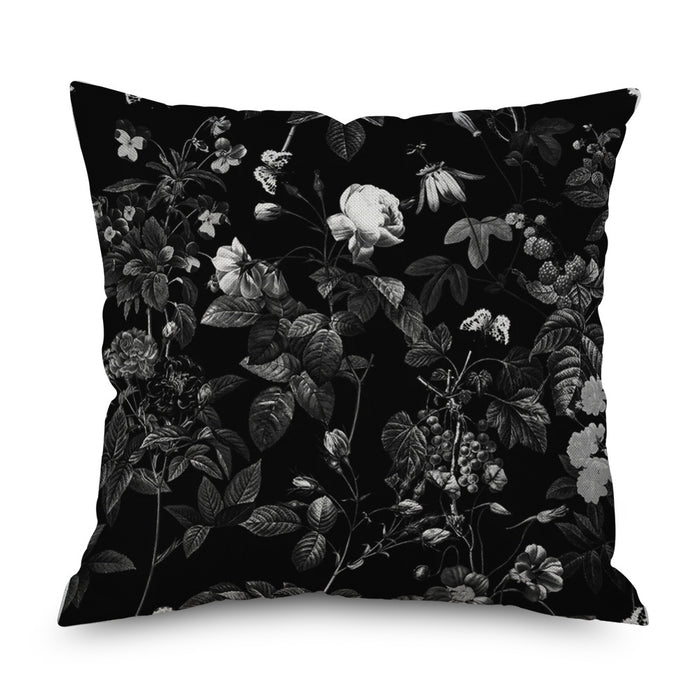 Wholesale Vintage Flowers Night Rose Linen Throw Pillowcase JDC-PW-Mengq003