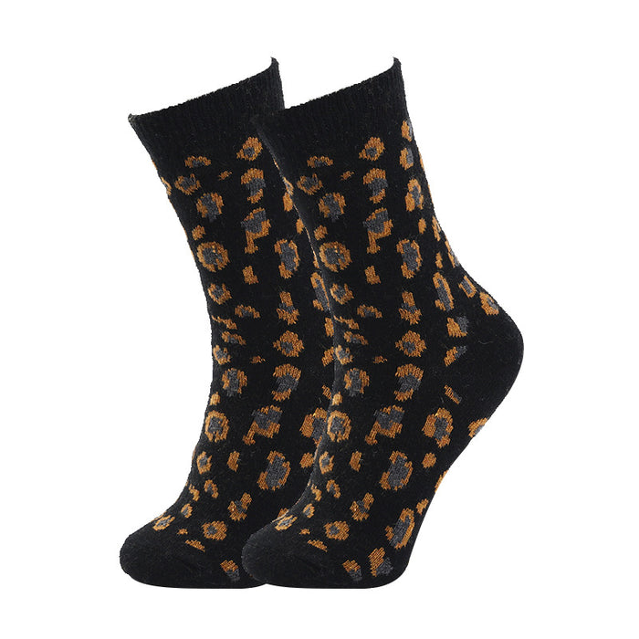 Wholesale Sock Cotton Sweat Absorb Thickening Leopard Print Winter Warm MOQ≥3 JDC-SK-XinH020
