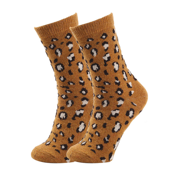 Wholesale Sock Cotton Sweat Absorb Thickening Leopard Print Winter Warm MOQ≥3 JDC-SK-XinH020