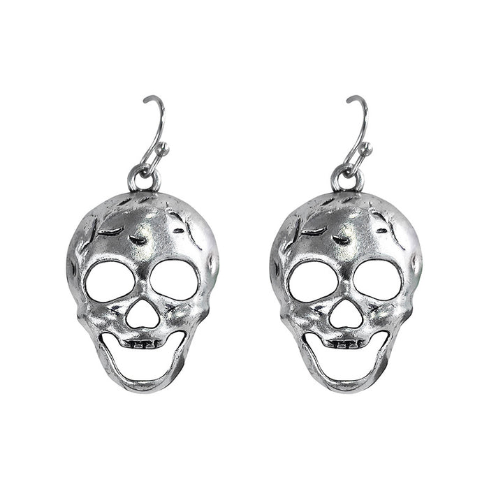 Wholesale Earrings Alloy Dark Retro Distressed Skull MOQ≥2 JDC-ES-Xinai008