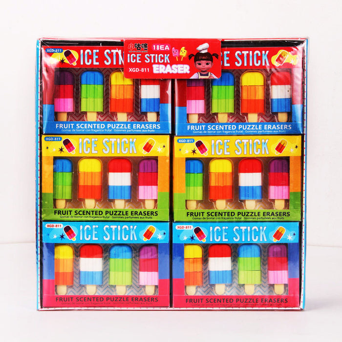 Wholesale Eraser Cute Cartoon Popsicle Assembled Eraser Gift Box MOQ≥2 JDC-ERA-GLF003