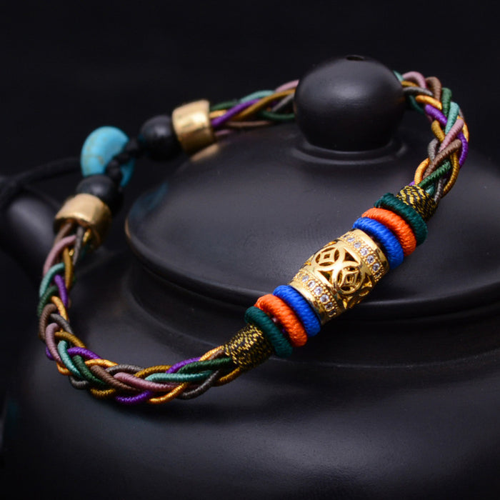 Wholesale Hand Braided Rope Turquoise Bracelet JDC-BT-LongJ001